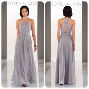 Sorella Vita Gray Halter Neck Long Dress